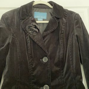 Nine West Long Velvet Coat